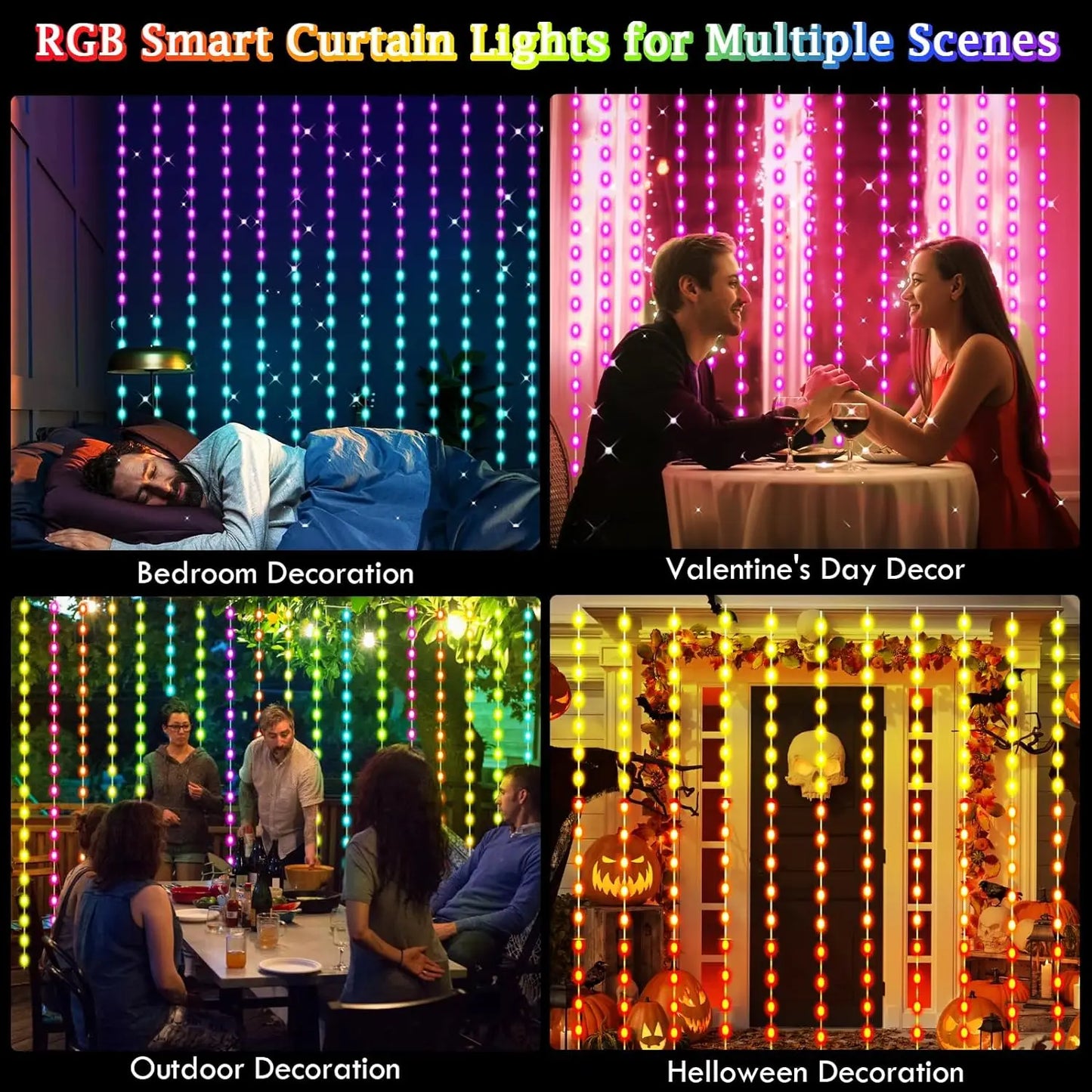 Smart LED RGB Curtain Lights