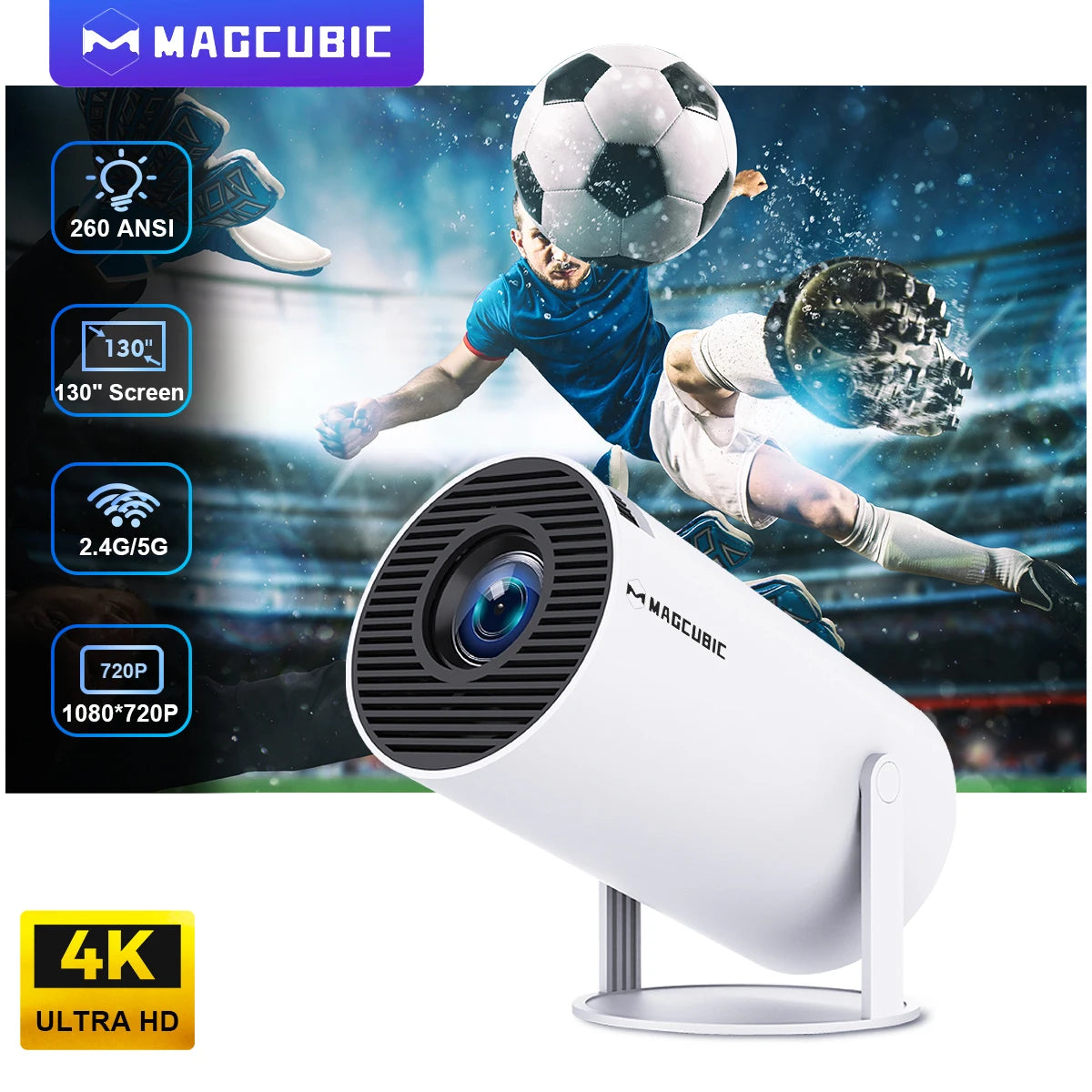 Easy Set-up 4K Portable Projector